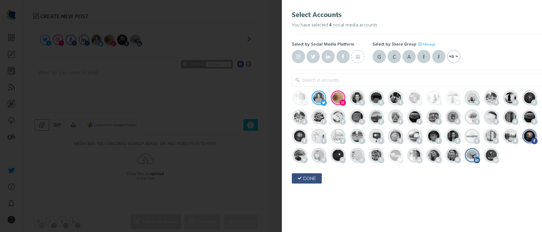 App to manage multiple social media accounts