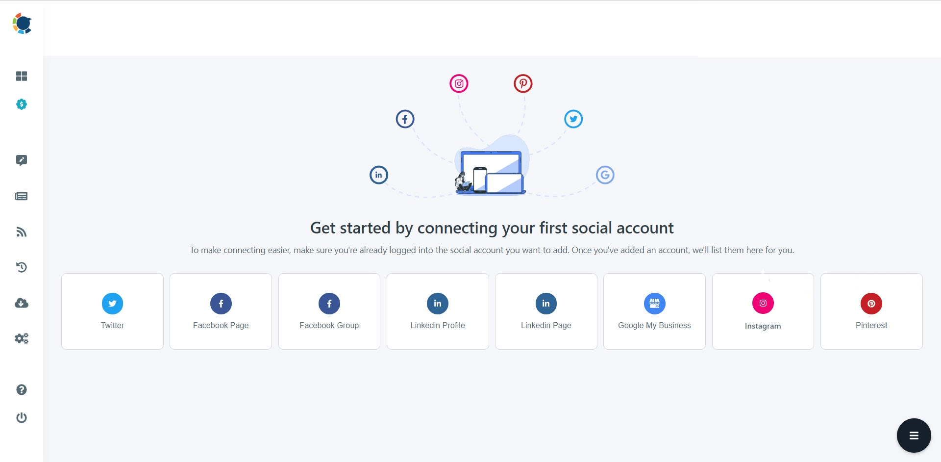 Connect your account to curate Pinterest content