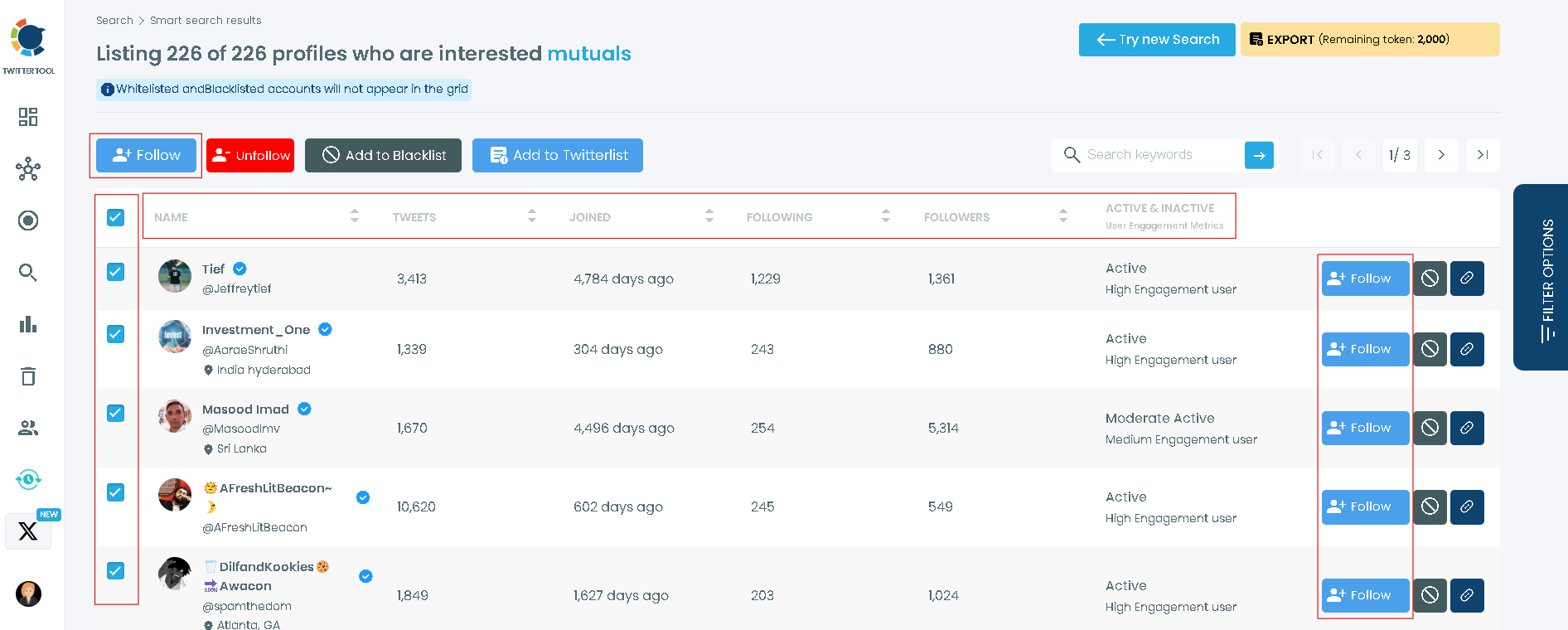 Mass follow Twitter accounts with Circleboom's Twitter follow tool