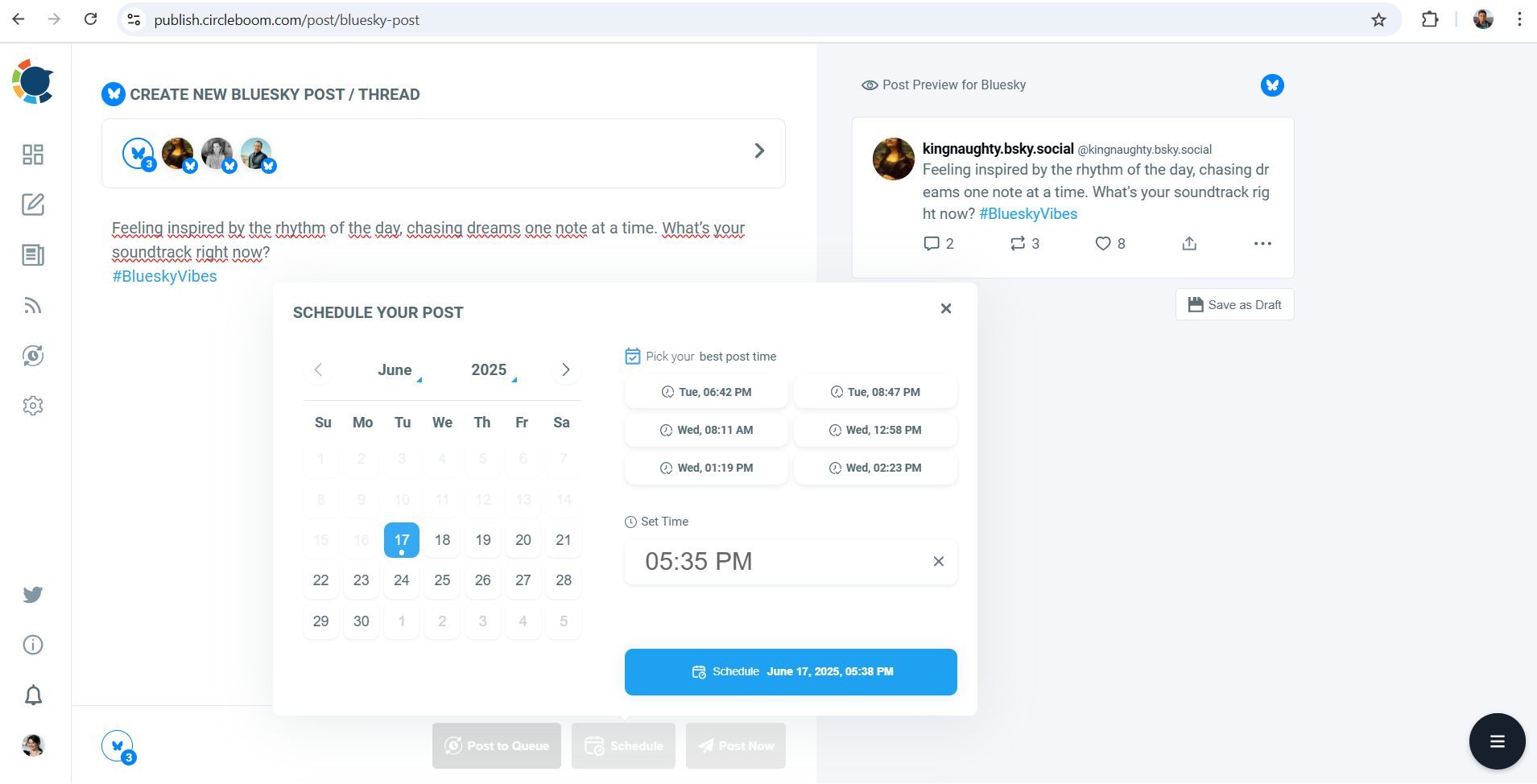 Schedule your Bluesky posts.