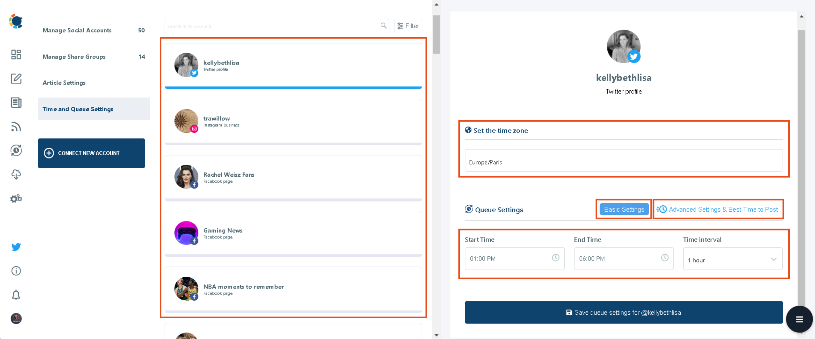 Set your calendar based on time intervals