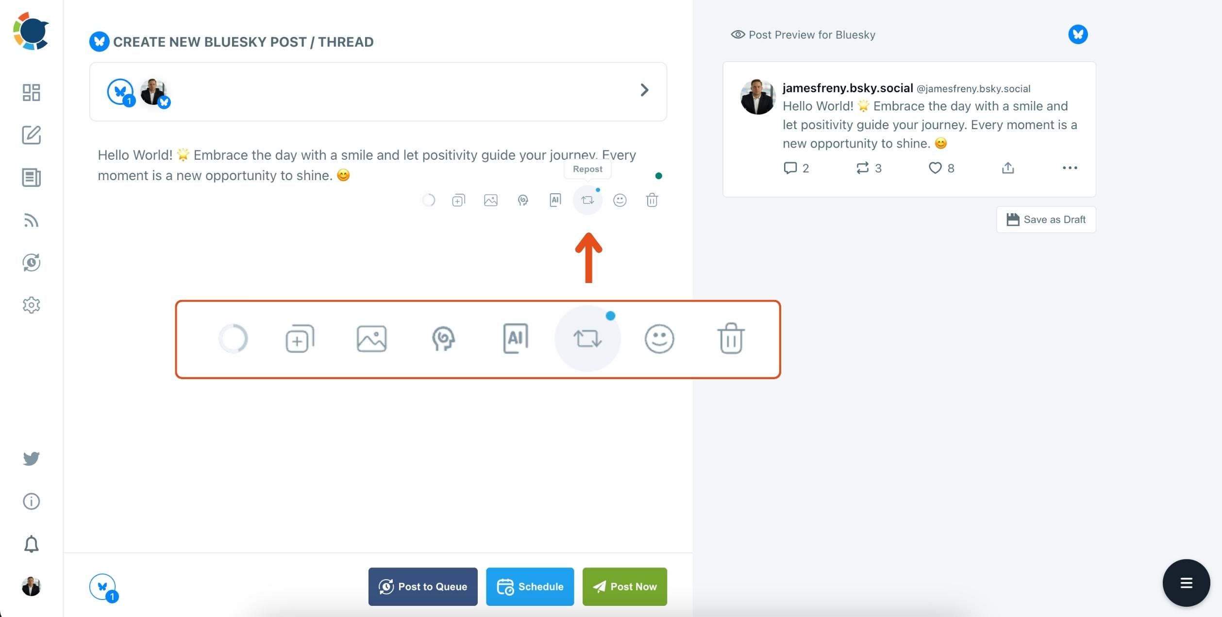 Auto repost your posts with Circleboom