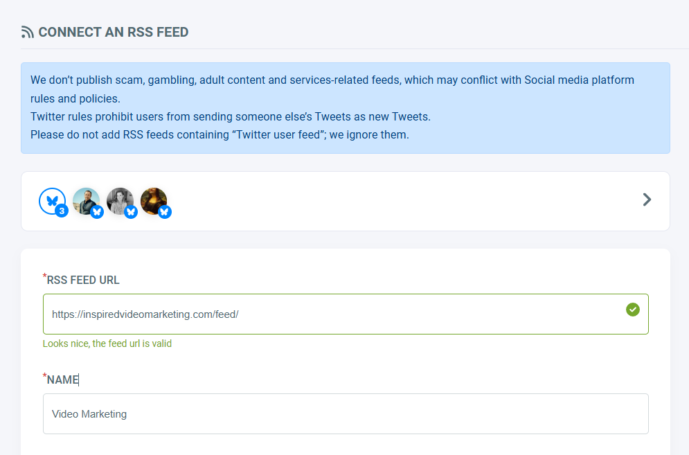 RSS Settings
