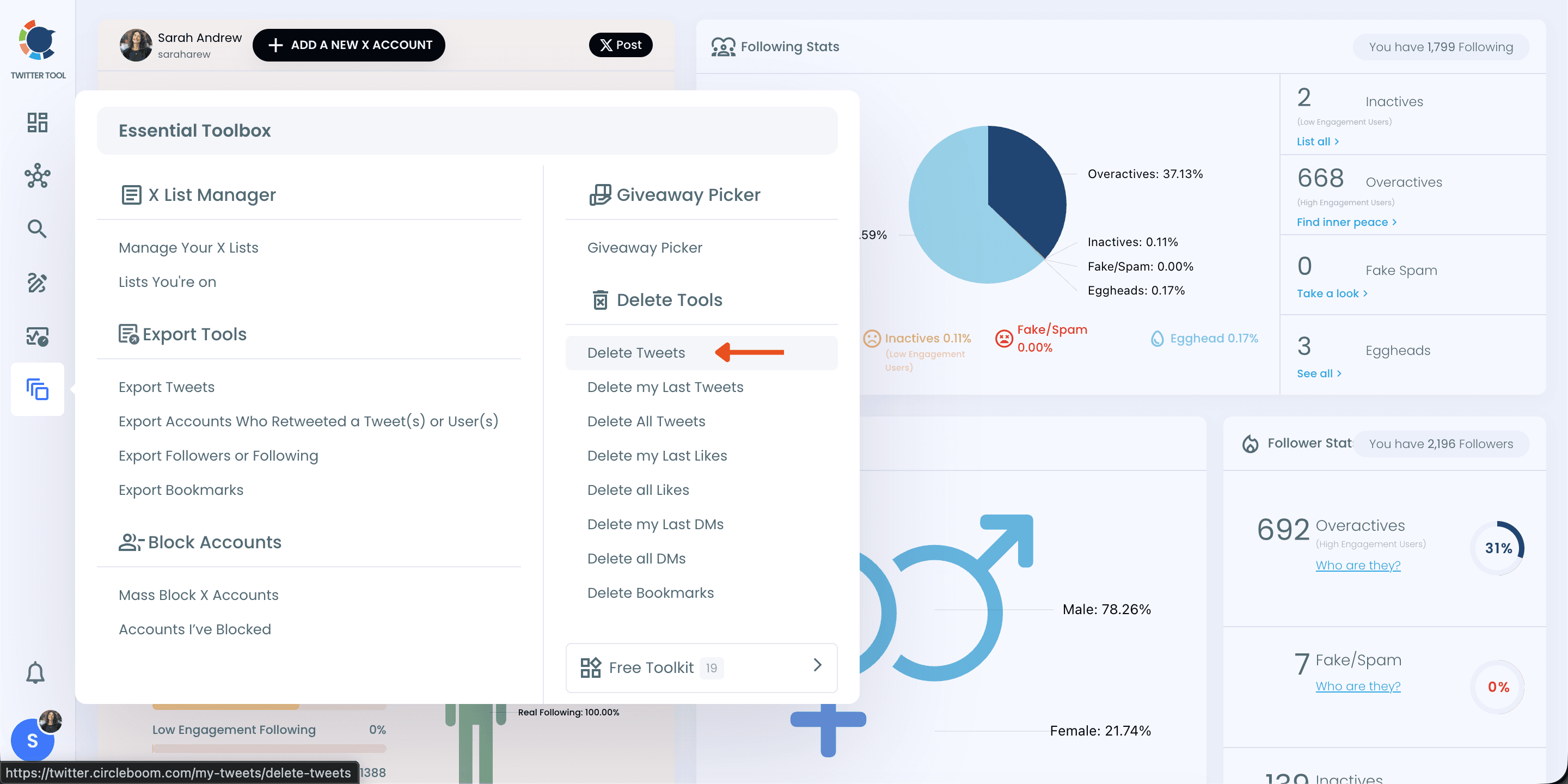 Open Delete Tweets on Circleboom