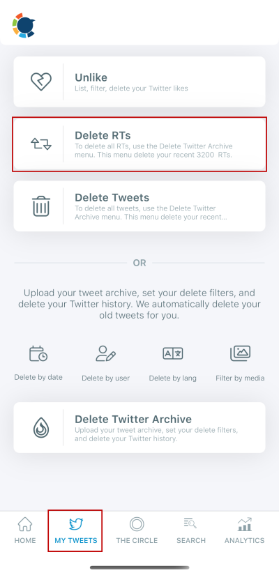 Delete all your retweets on iPhone!