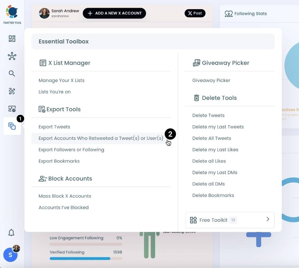 Find Export Retweeters