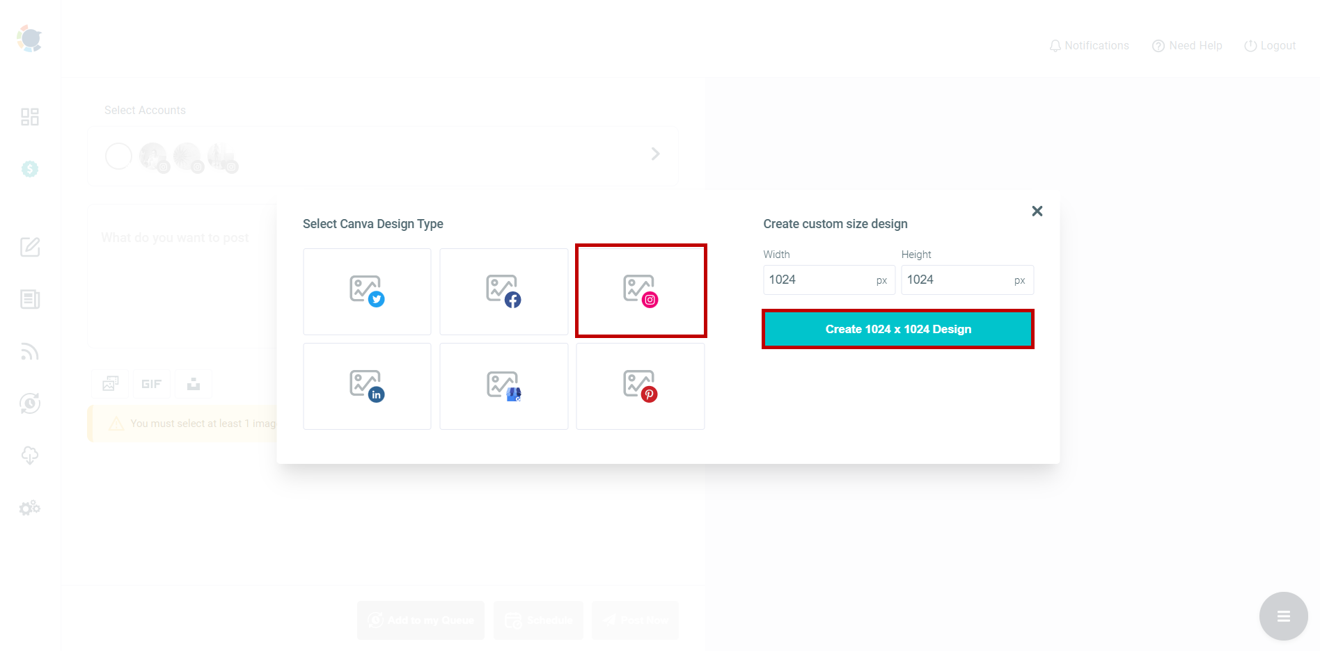 Perform creative Instagram creation through Circleboom Publish’s intuitive post design board!
