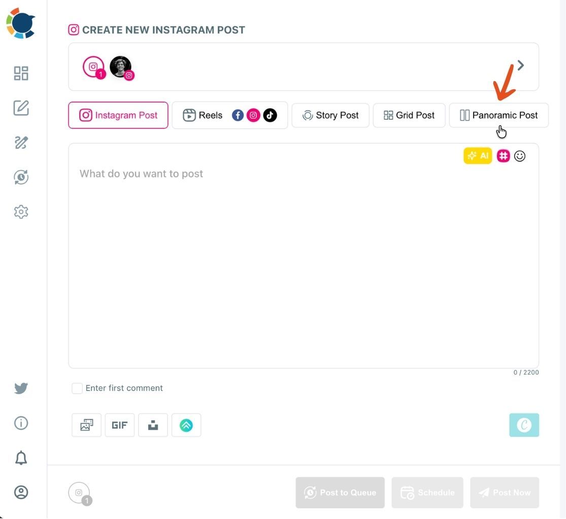 Instagram panoramic post maker