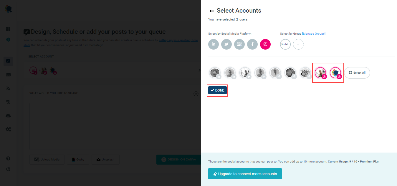 You can add multiple Instagram accounts and create Instagram posts on Circleboom Publish!