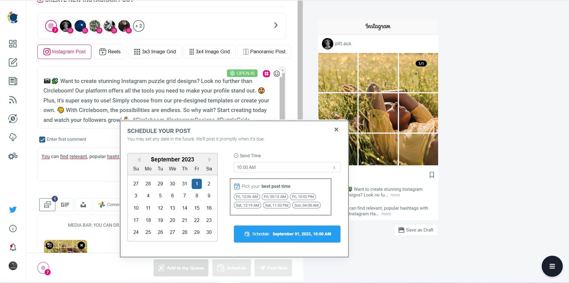 Schedule your Instagram puzzle feed at the best times