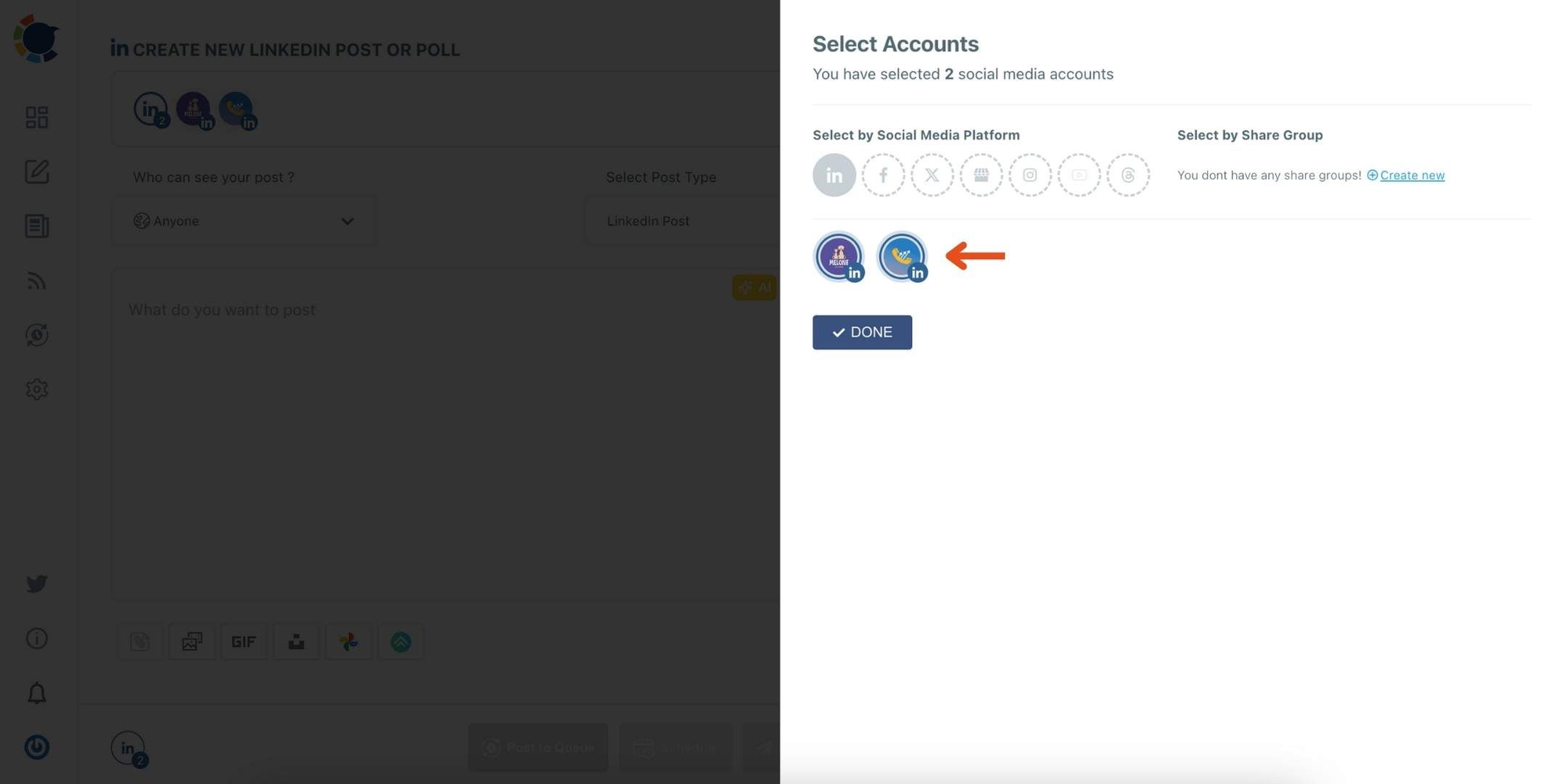 You can manage multiple social media accounts on Circleboom Publish.