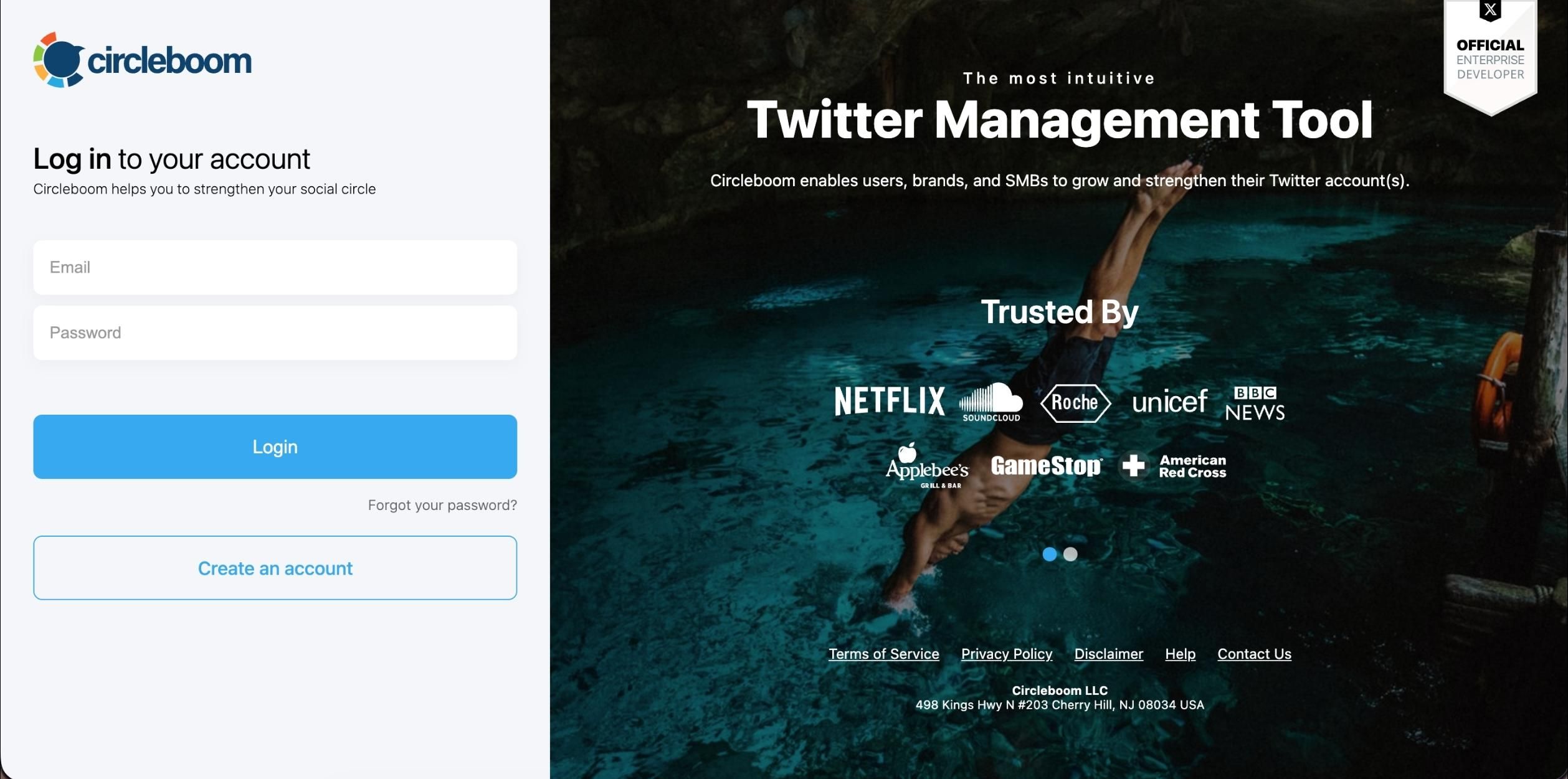Circleboom Twitter Login Page