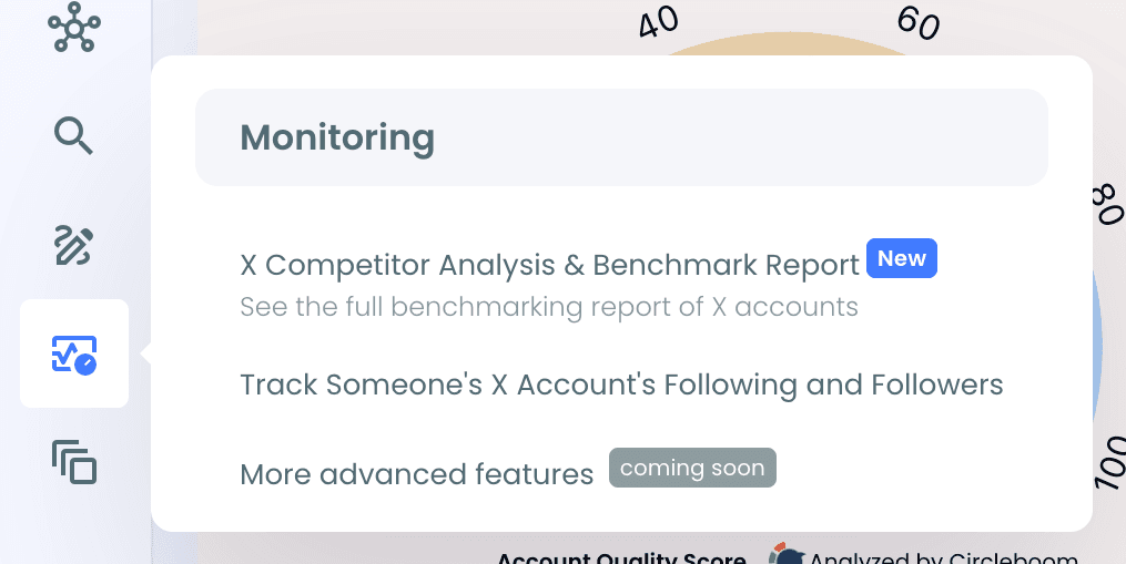 Monitoring menu
