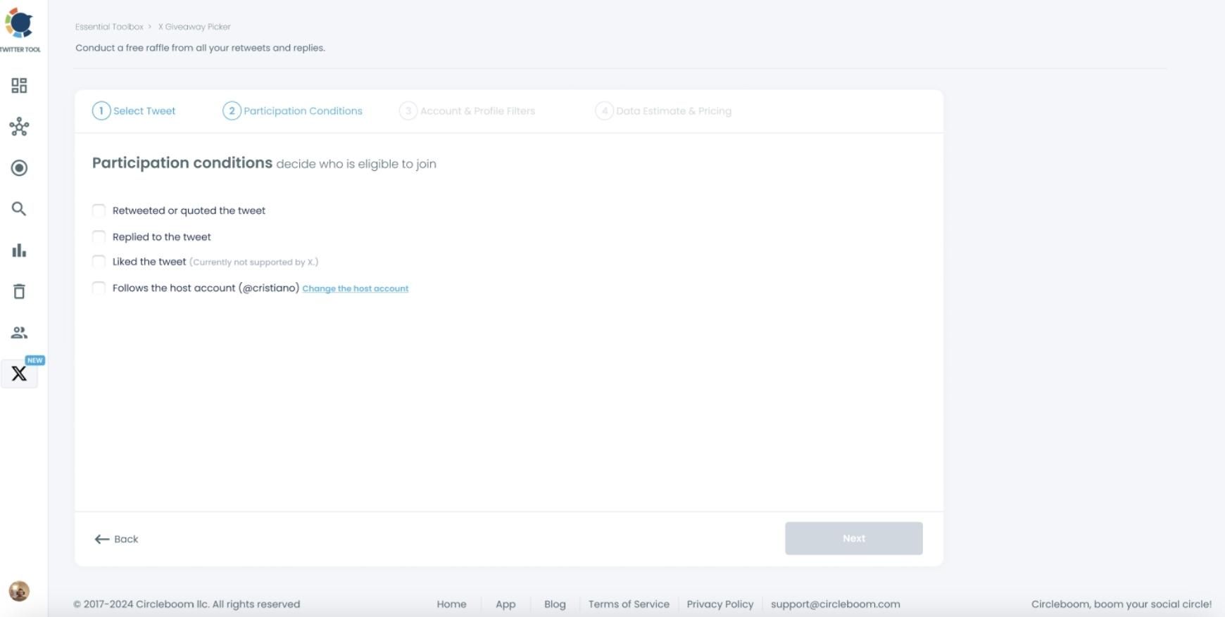 Participation conditions