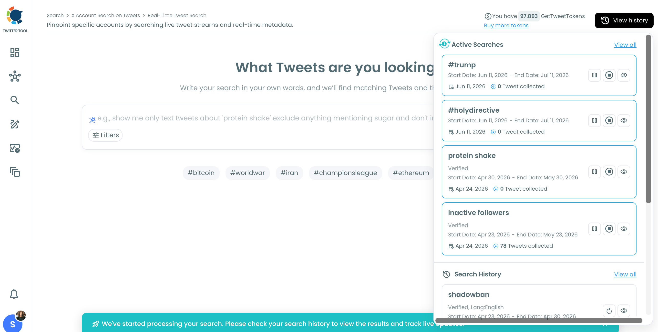Track your hashtags