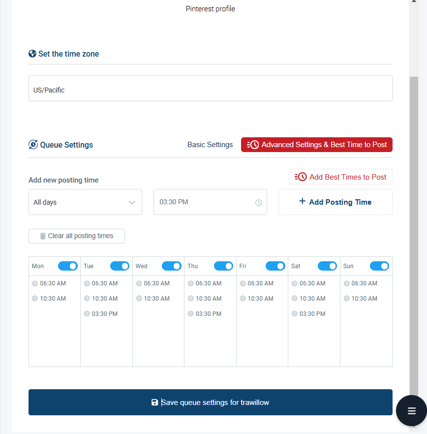 Queue Settings on Circleboom