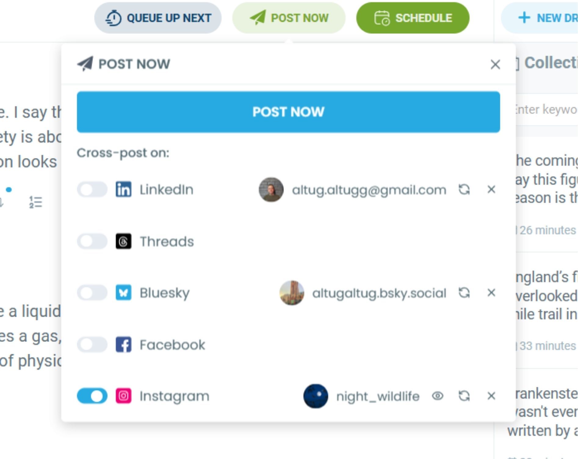 Schedule and Cross Post Tweets