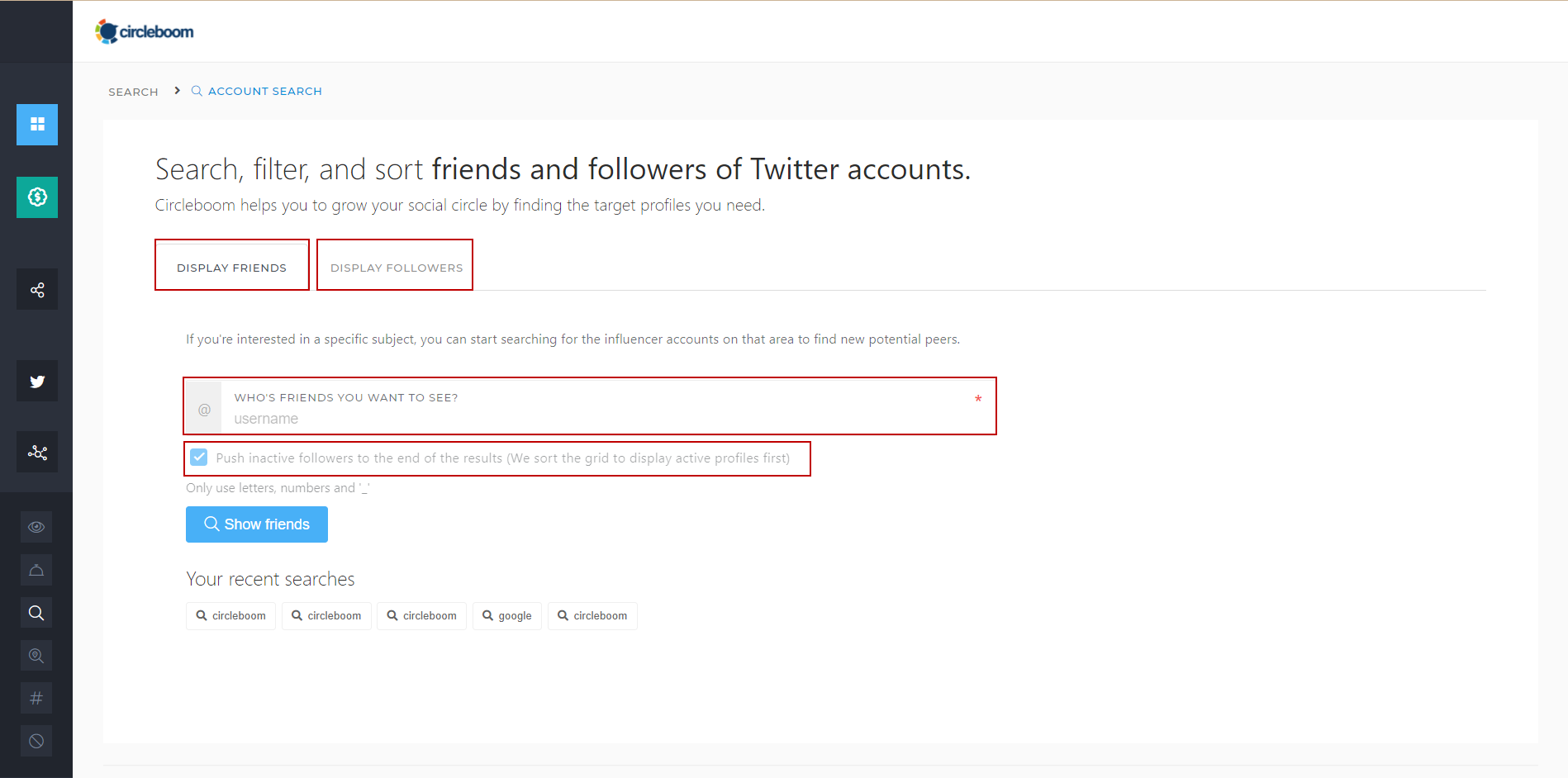 Search someone's Twitter followers easily on Circleboom Twitter!