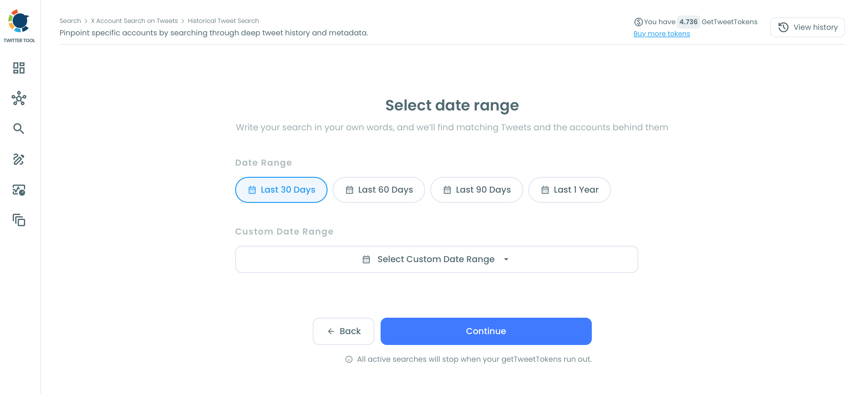 Select date range