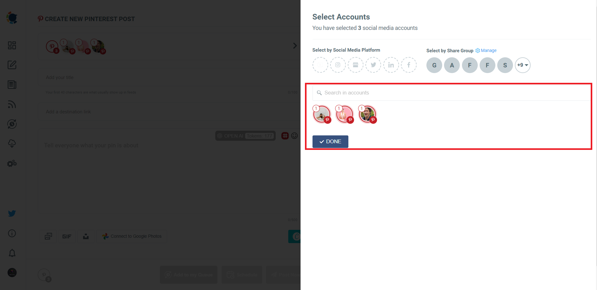 Using multiple Pinterest accounts is easy-peasy with Circleboom Publish!