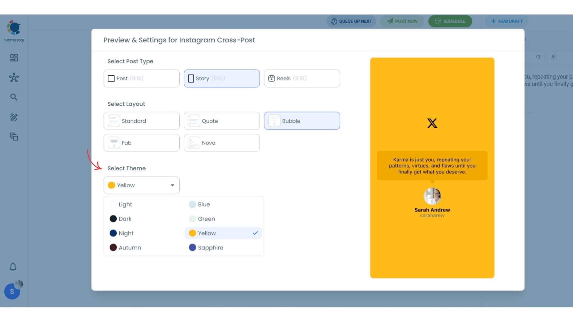 Instagram post themes
