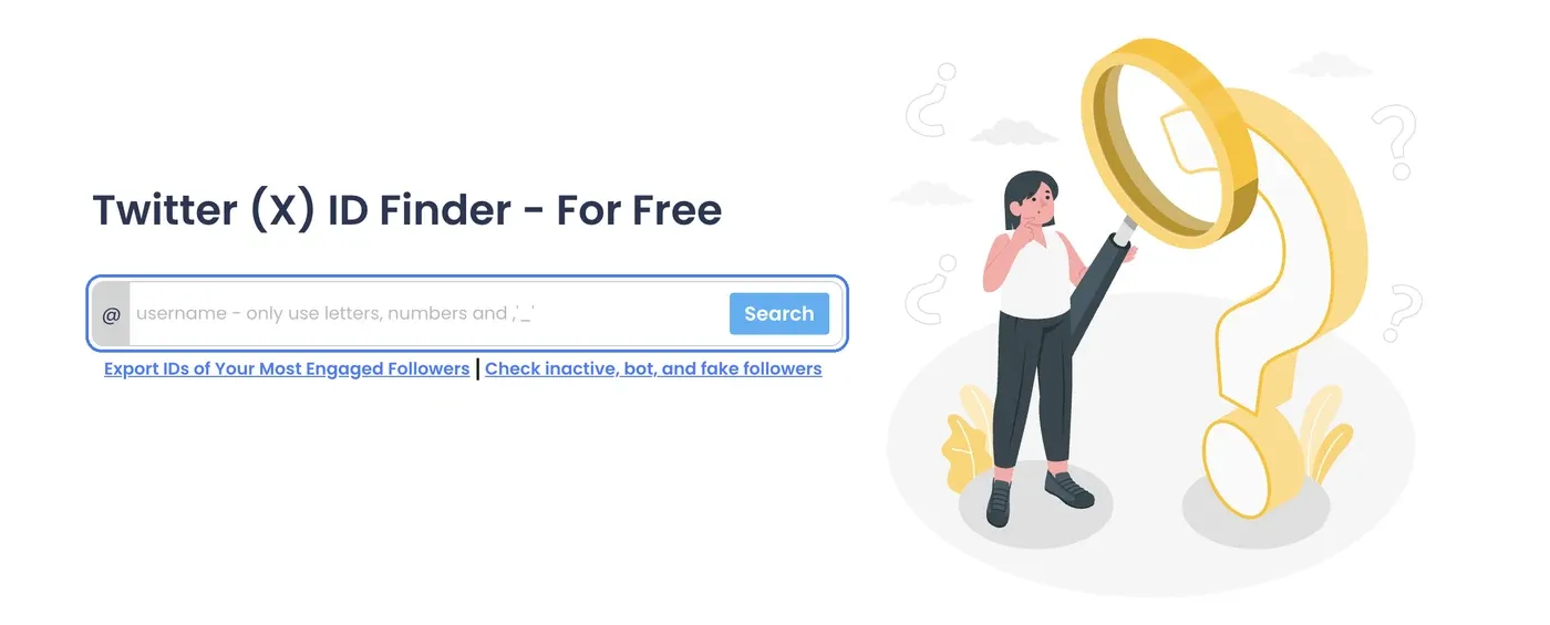 Enter a username in the Twitter ID Finder