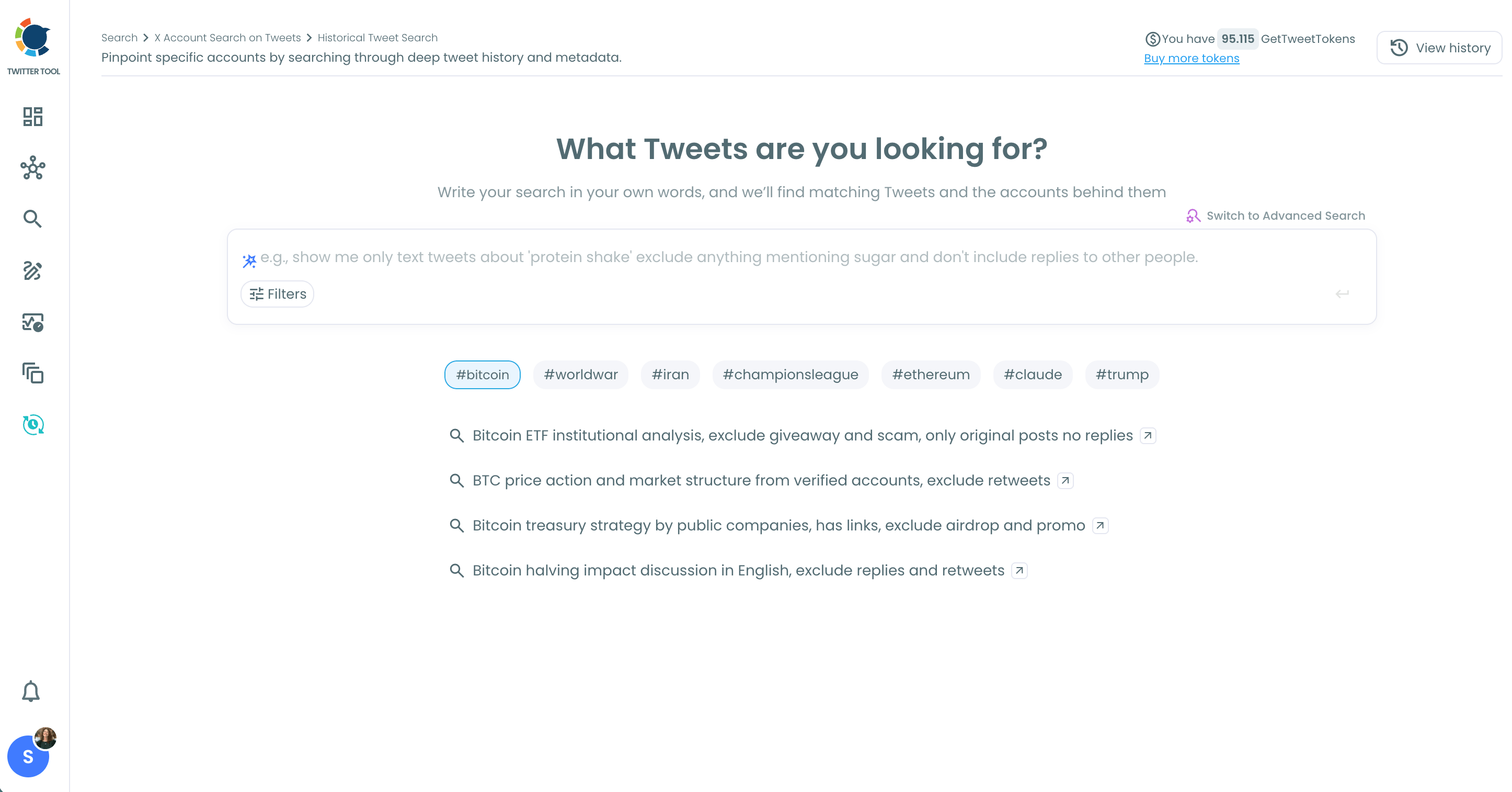 Type the keyword