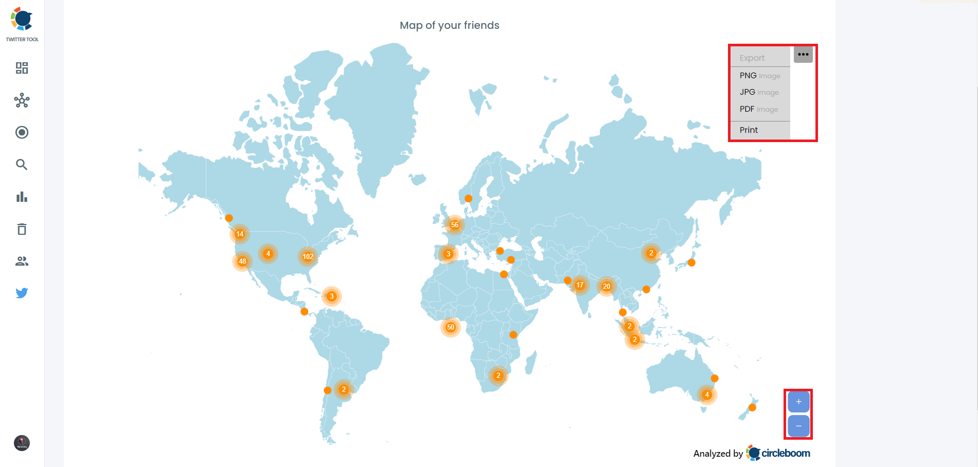 Twitter audience map
