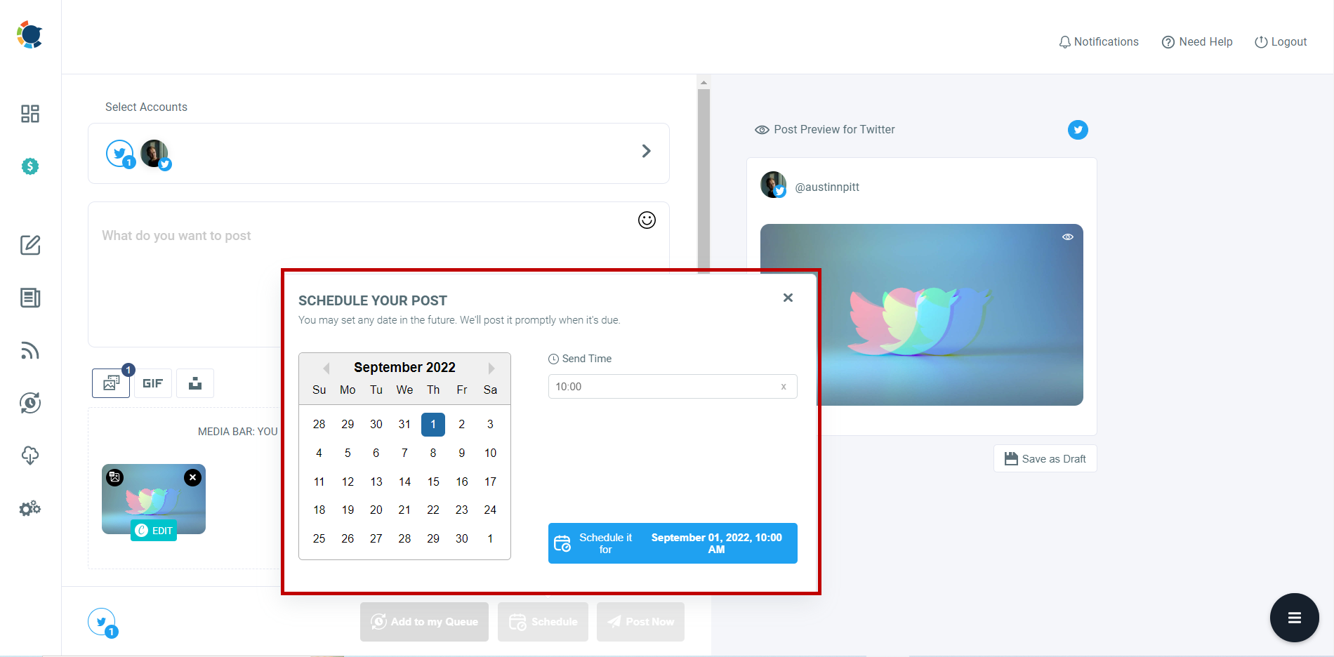 schedule tweets free with Circleboom Publish!