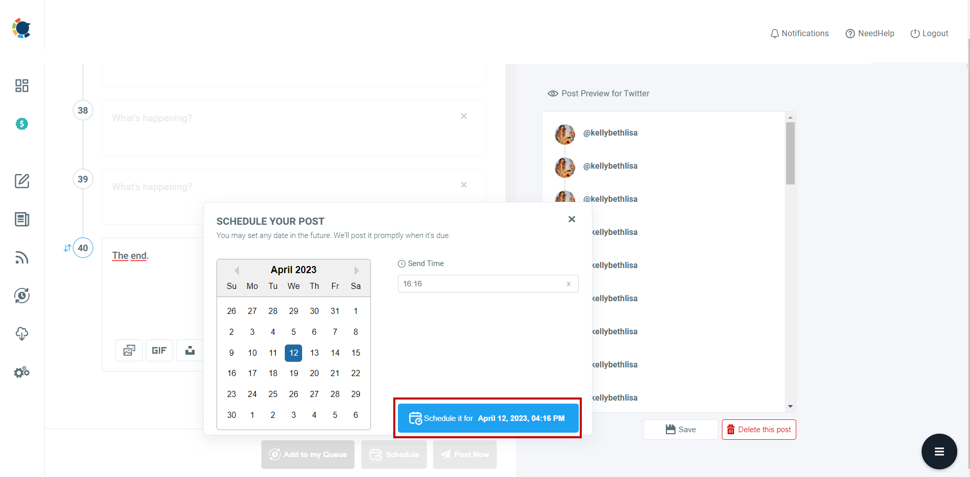 Post, schedule, and automate your Twitter posts.