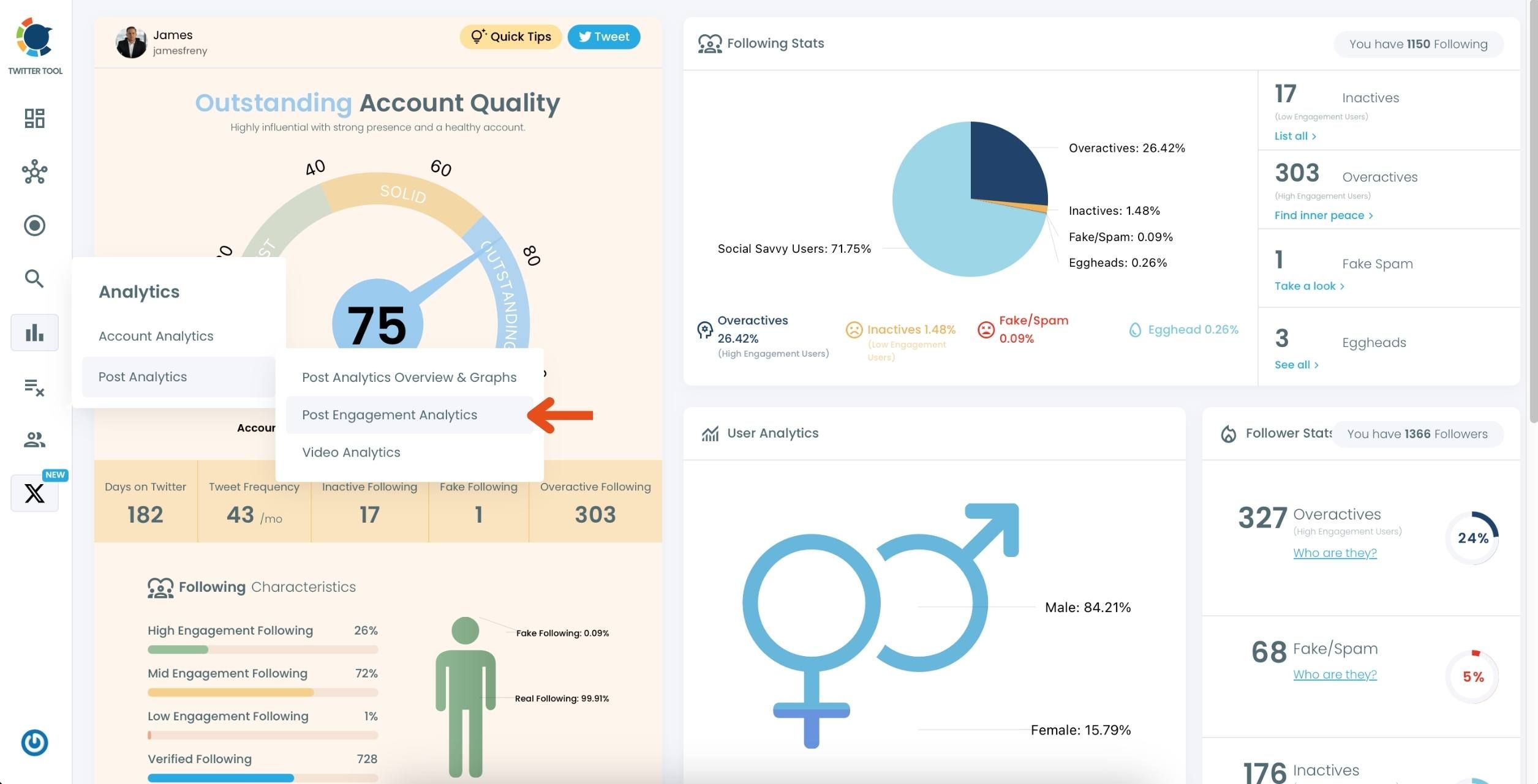 Select the "Post Engagement Analytics" option.