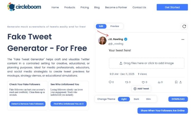 Fake Tweet Generator - X username.