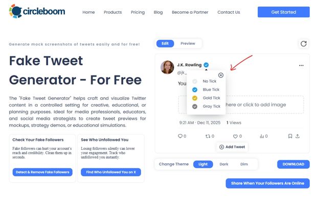 Fake Tweet Generator - Verification