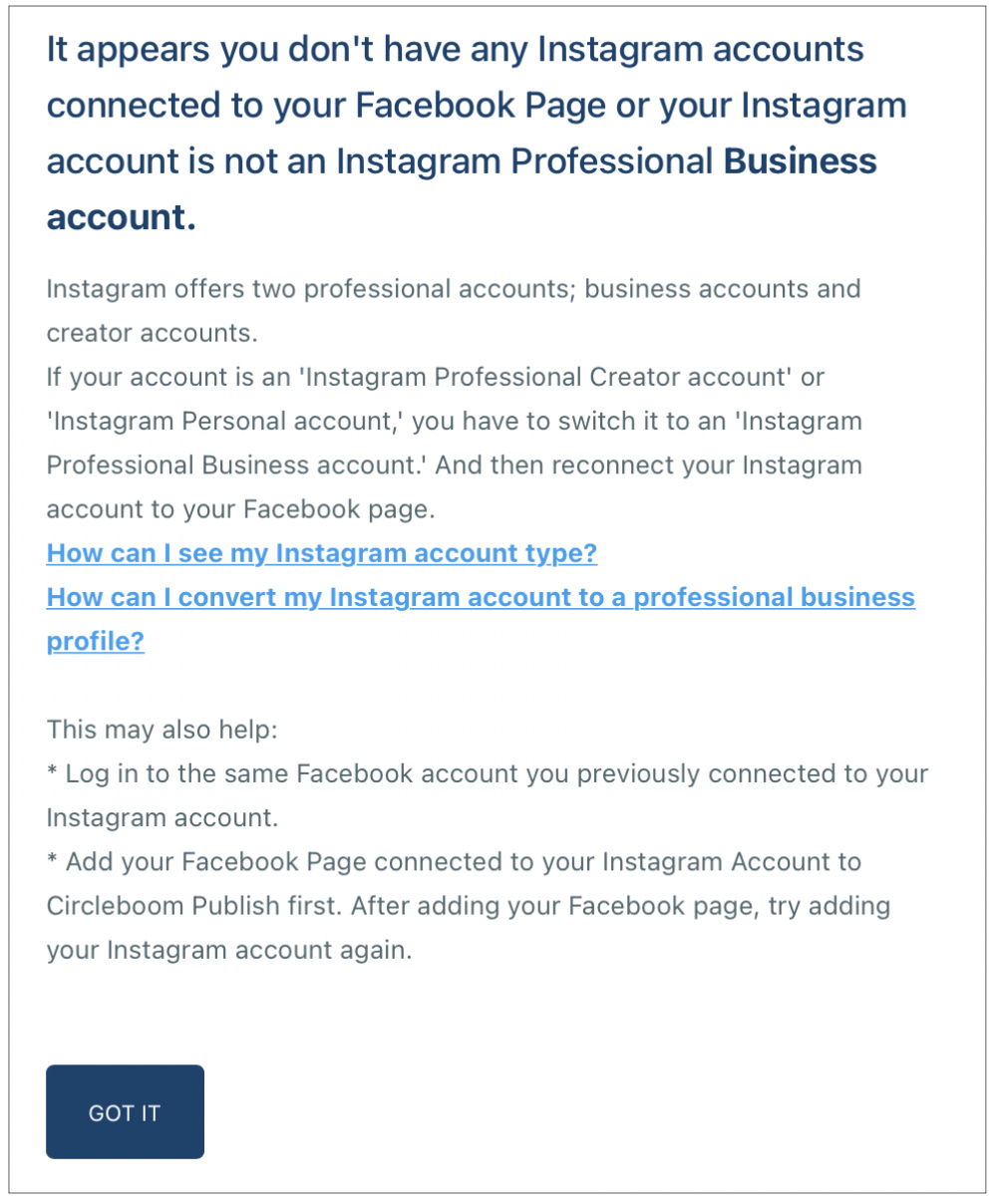 Unable to Login to Instagram using a Facebook account