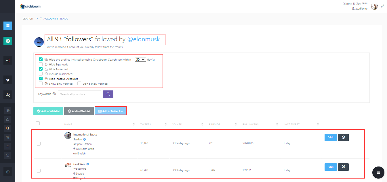 See who follows who on Twitter via Circleboom!