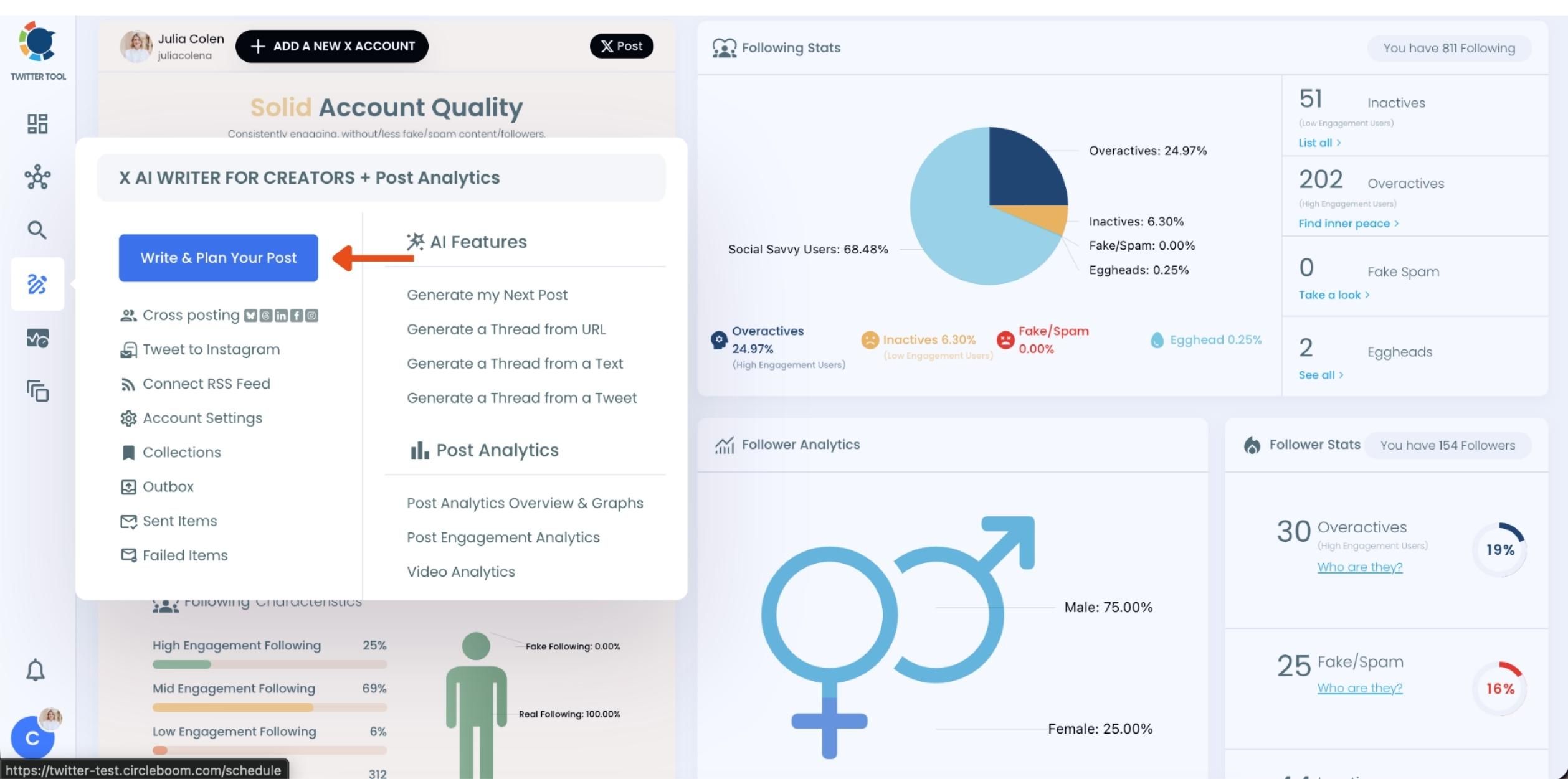 Go to X Post Planner