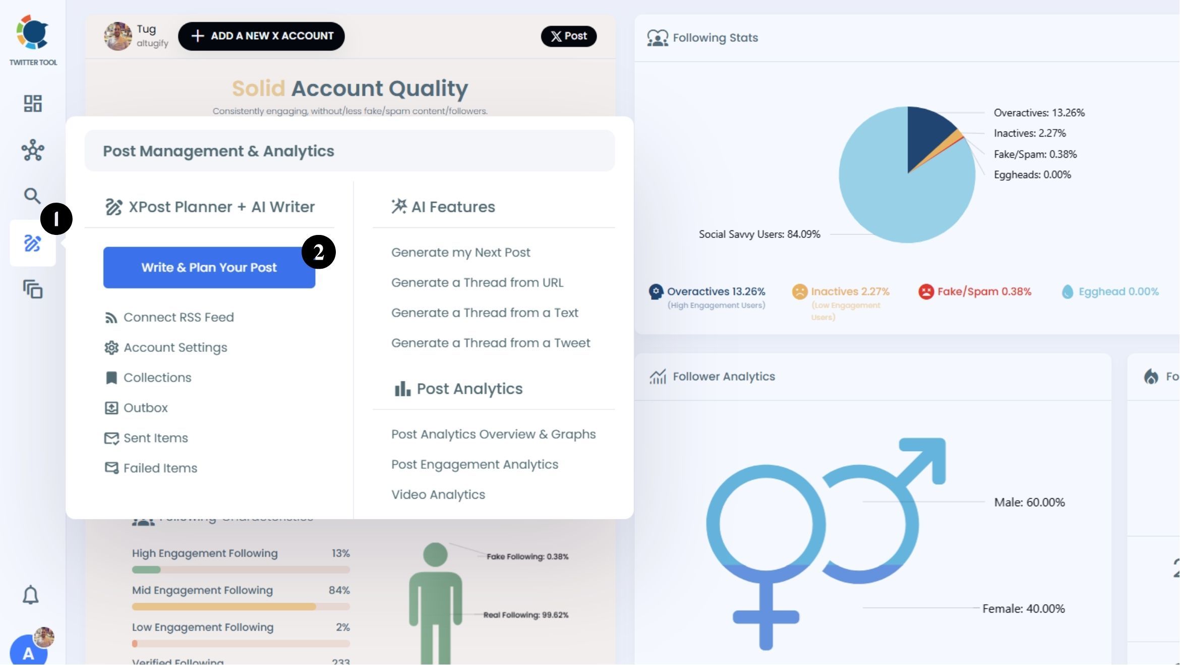 Log into X Post Planner